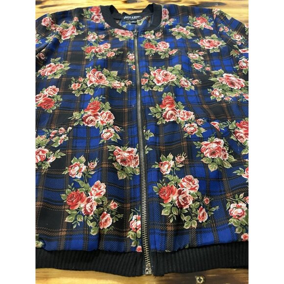 About‎ A Girl Jacket Women Size XL Floral Full Zip Navy Floral Cottagecore Boho - Picture 11 of 15